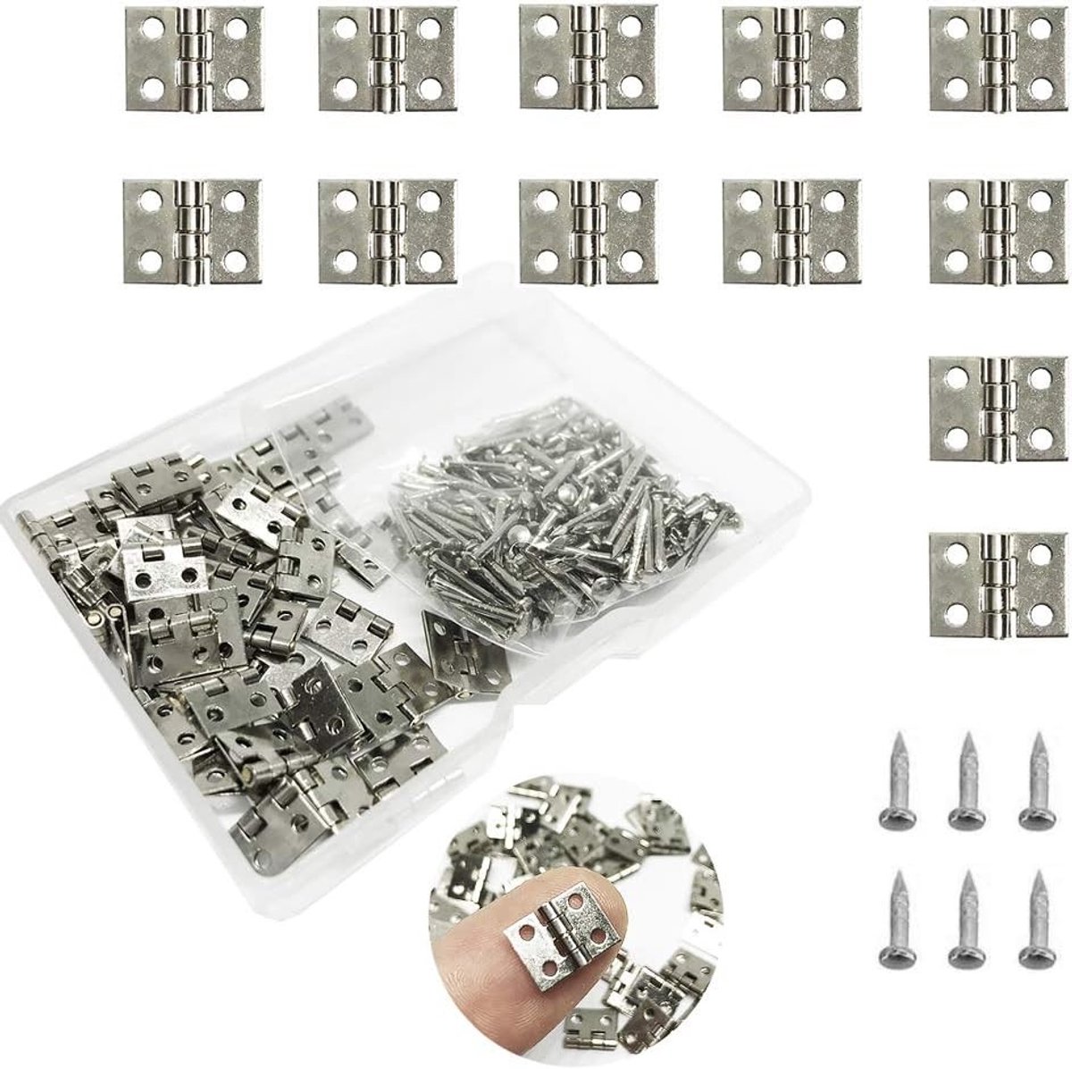 50 Stuks Mini Vouwscharnieren Vintage Brons Kleine Scharnierbanden voor Meubelherstel en Kasten, 10x8mm