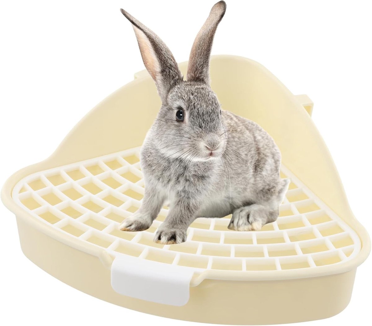 Hoektoilet voor Kleine Dieren, Driehoekige Litter Box voor Konijnen, Cavia's en Hamsters, Potty Trainer met Comfortabele Bodembedekking