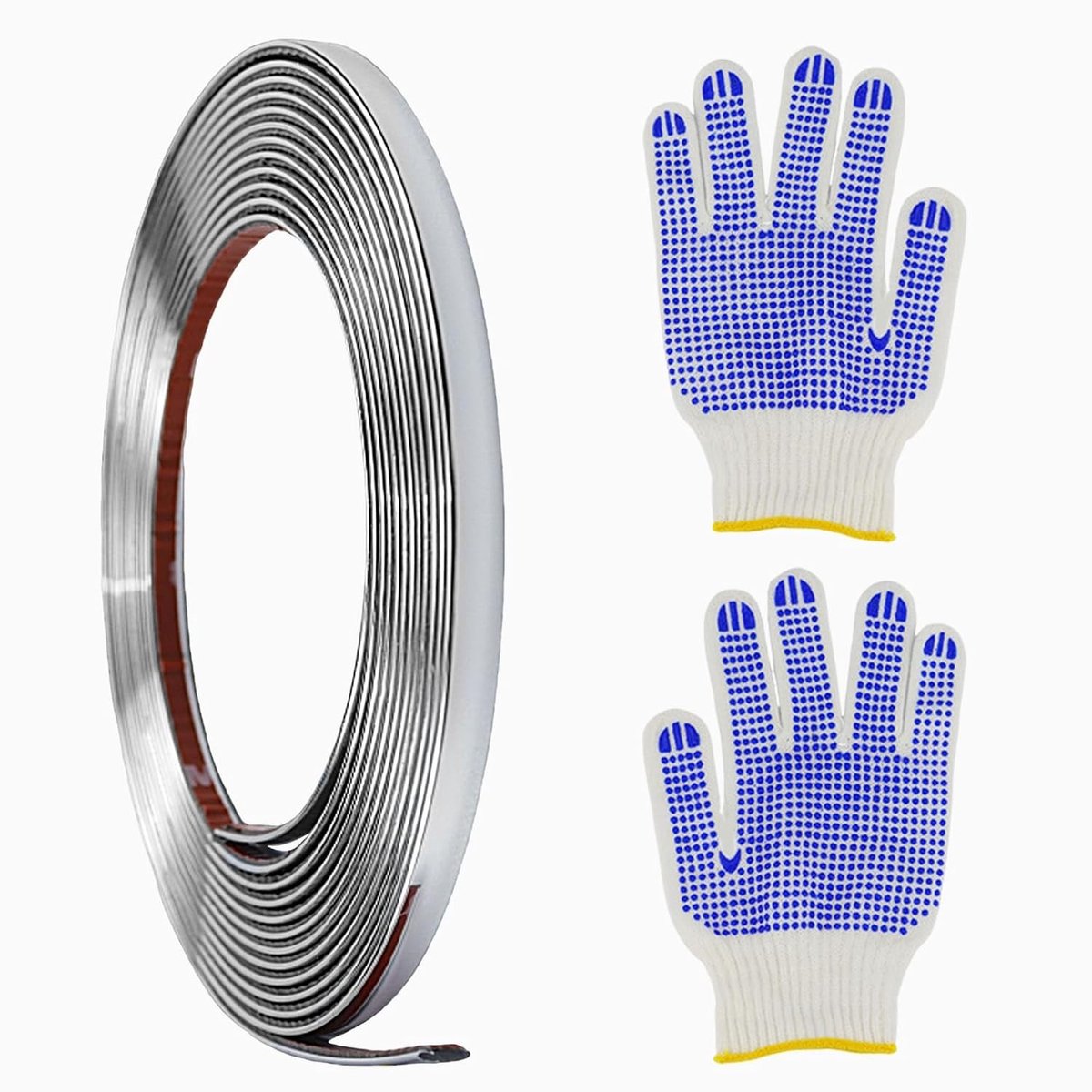Decoratieve Zelfklevende Chroomkleurige RVS Wandstrips met Beschermfolie - Waterdicht voor Muren, Deuren en Meubels