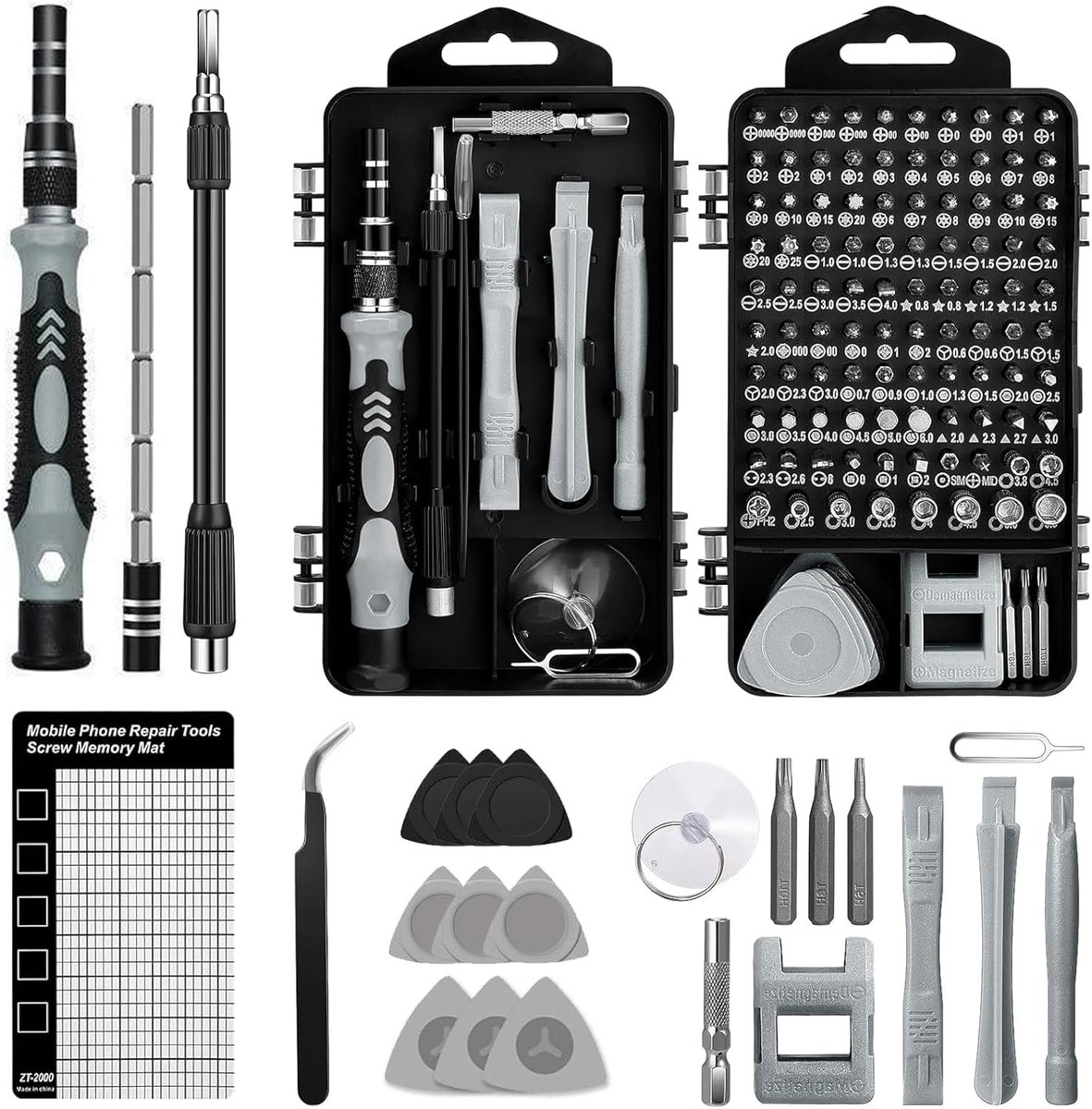 Complete Mini Precisie Schroevendraaier Set van 122 Stuks voor Elektronica, Smartphones en Tablets - Draagbare Reparatietools voor Professioneel Gebruik