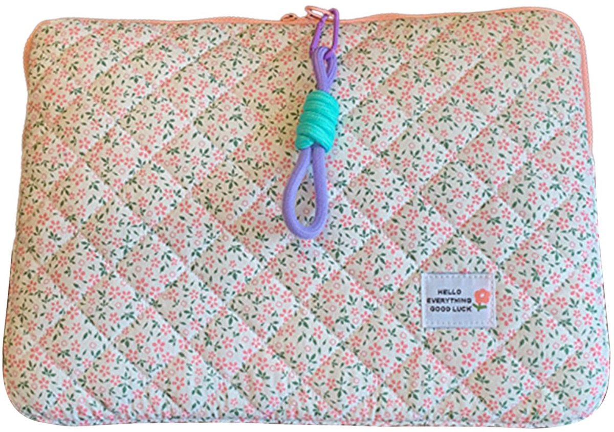 SnelShoppen - Modieuze Bloementas voor Laptop - Dunne Hoes voor 11/14/15 Inch Laptop - Praktische Laptoptas - Lichtgewicht en Stijlvol voor School, We