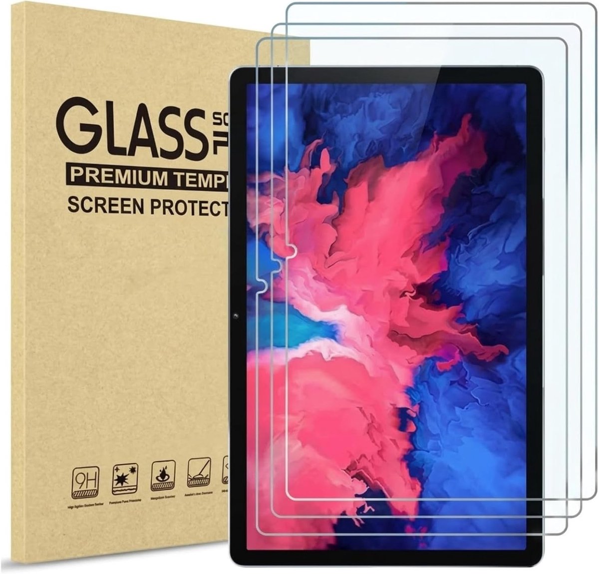 Beschermglas voor 10,1 inch Kid tablet-display - 3 stuks gehard glasfolie, krasbestendig, kristalhelder en optimale displaybescherming voor kinderen