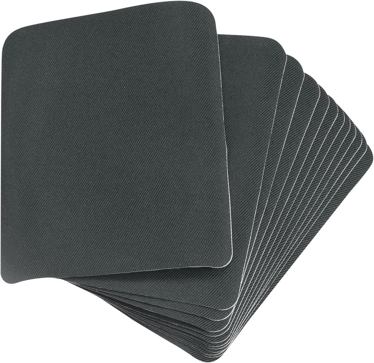 Stoffen Patches - Strijk Applicaties - Kleding Reparatie - Zelfklevend - 12 stuks - Donkergrijs