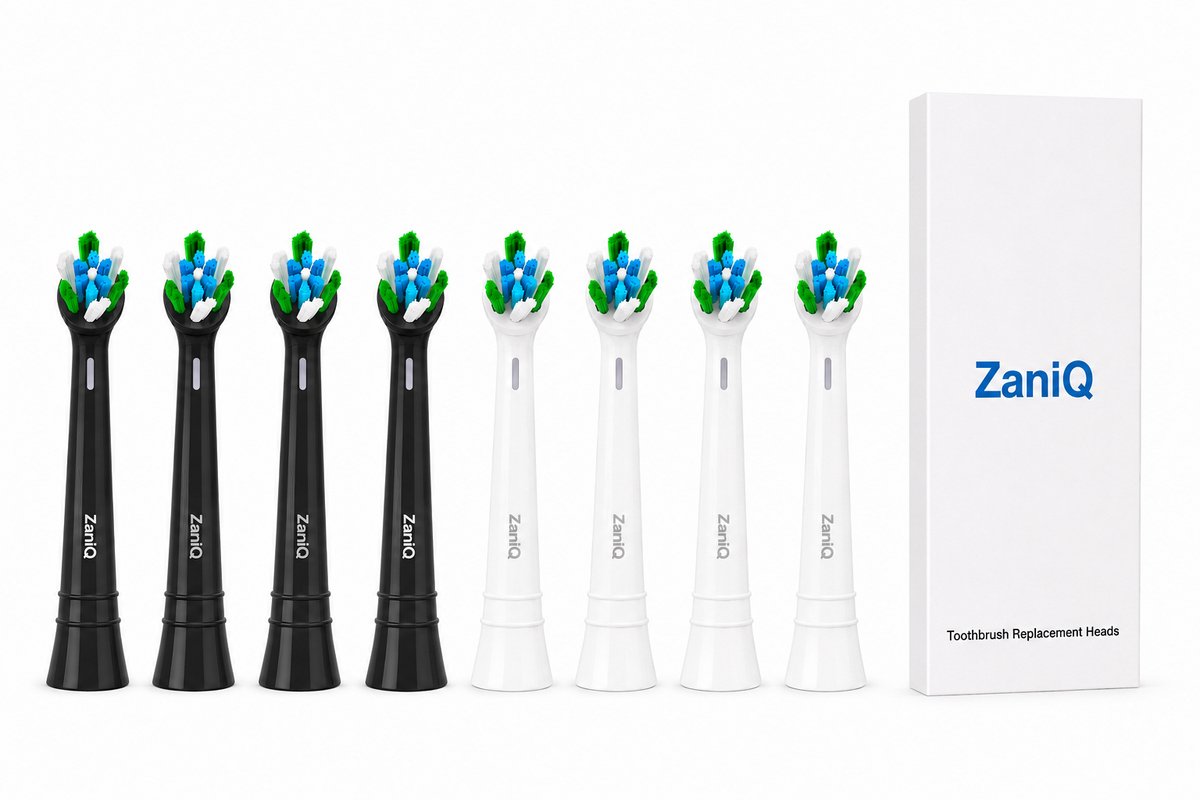 Opzetborstels Geschikt Voor Oral-B iO Tandenborstels - 8 Borstels - Geschikt Voor Oral B iO Opzetborstel - Mix Zwart & Wit