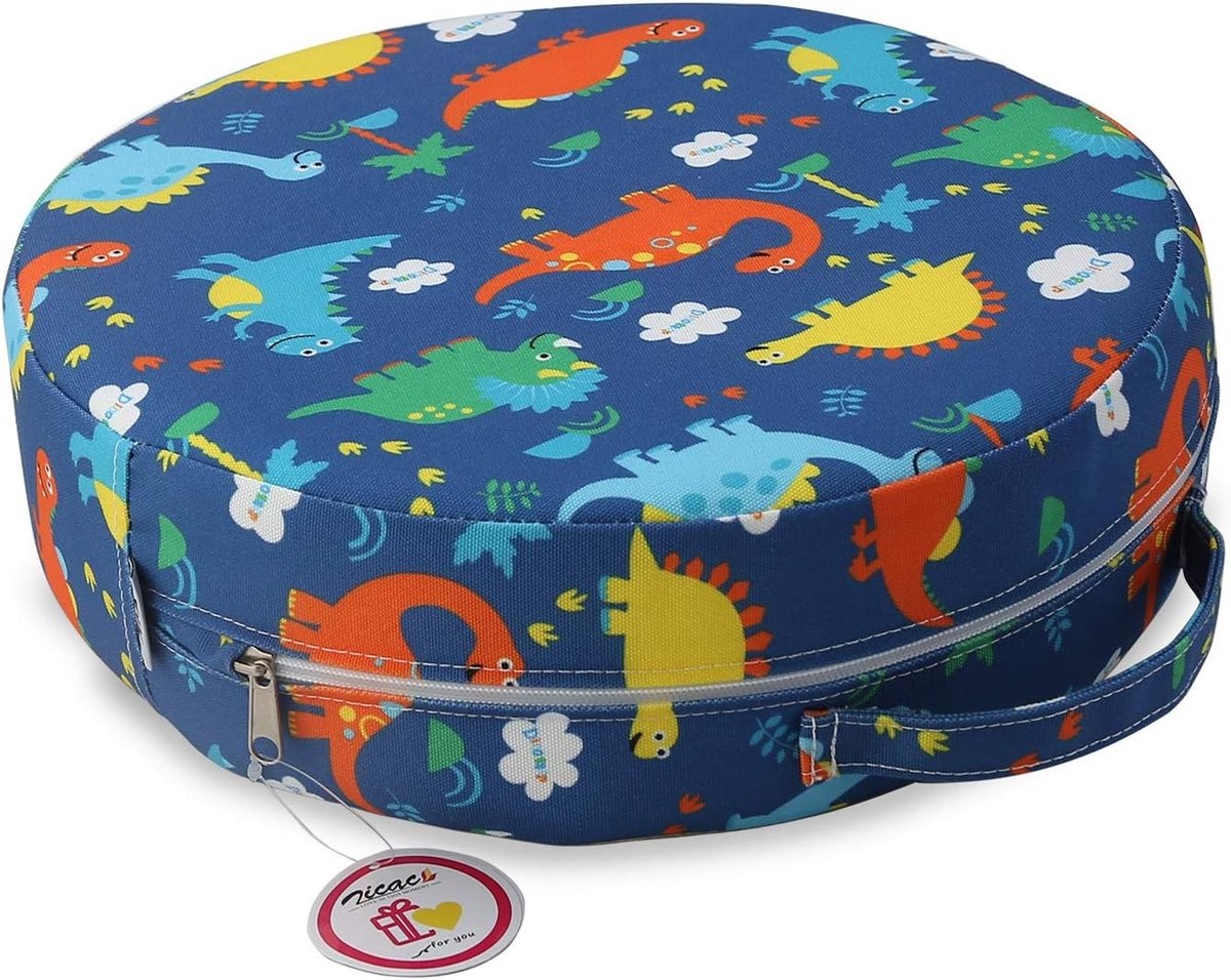Draagbare Kinderstoel met Cartoon Ontwerp - Verwijderbare en Wasbare Zitting voor Eten, Spelen en Reizen - Ideaal voor Uitjes en Picknicks (Blauw)