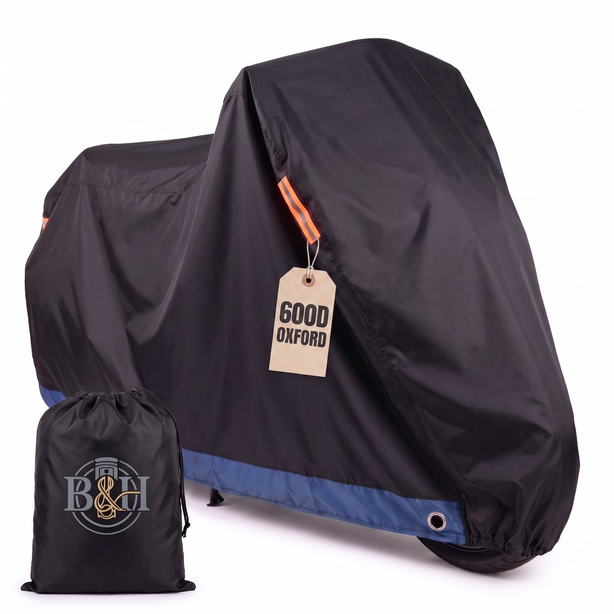 XL Motorhoes Waterdicht voor Buiten (afmeting: 245cm x 140cm x 110cm) - Scooterhoes met windscherm - Motorhoezen - Fietshoes voor 2 fietsen | B&H