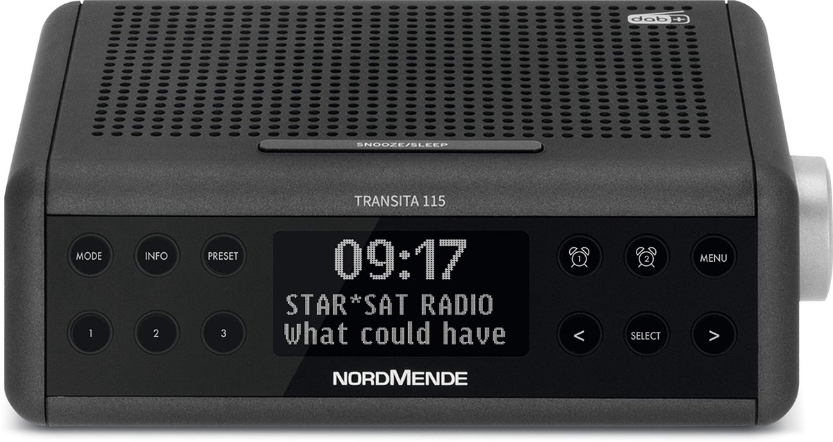 SnelShoppen - Digitale wekkerradio DAB+/FM met dubbel alarm, slaaptimer, snooze-functie, dimbaar OLED-display, 3 watt, antraciet voor slaapkamer