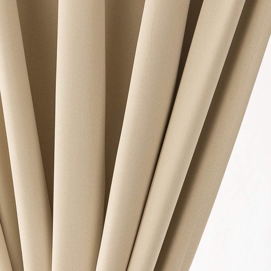 Thermisch geïsoleerde verduisteringsgordijnen voor Franse deuren, lichtdoorlatende panelen, beige, 137 cm x 1 paneel — afbeelding 3
