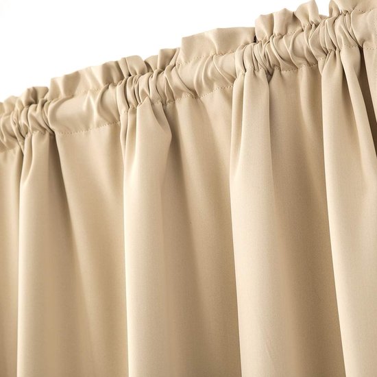 Thermisch geïsoleerde verduisteringsgordijnen voor Franse deuren, lichtdoorlatende panelen, beige, 137 cm x 1 paneel — afbeelding 5