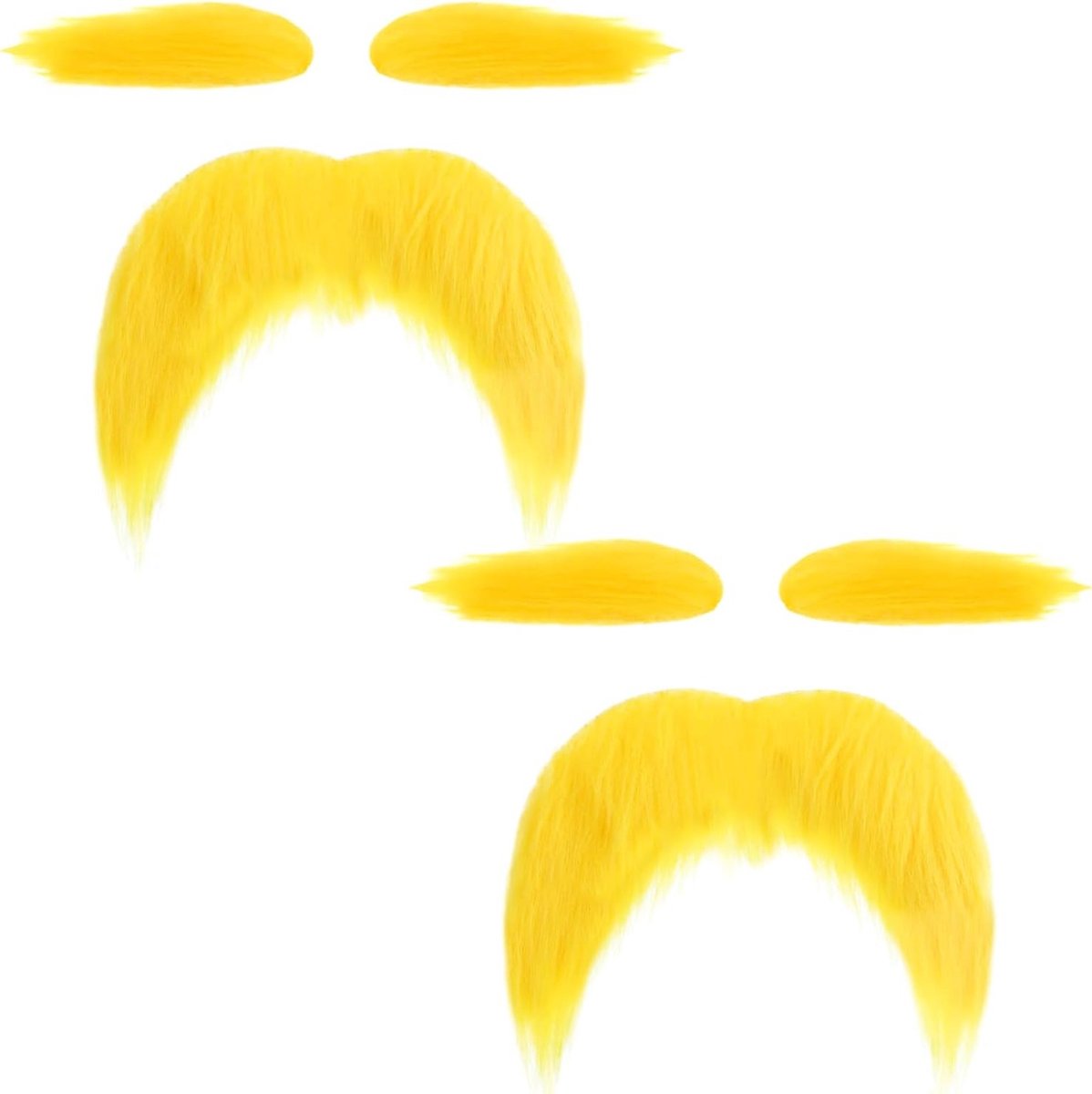 2 Stuks Nepproest en Wenkbrauwen, Gele Zelfklevende Snor en Wenkbrauwen voor Feestjes, Cosplay en Kostuumaccessoires