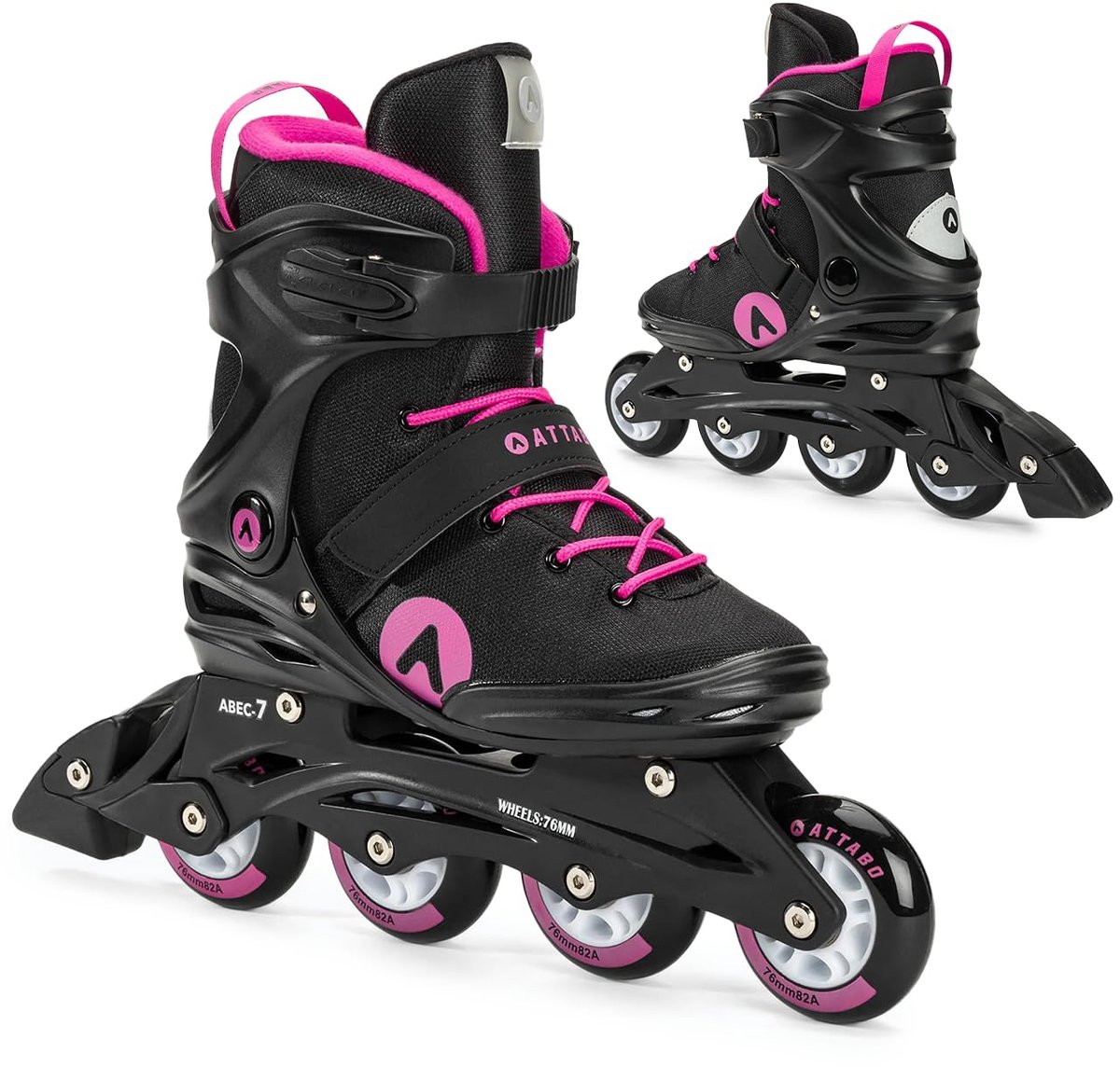 SnelShoppen - Dames Inline Skates Cyclone Maat 39 EU - Roze Rolschaatsen met ABEC-7-lagers, PU 82A Halfhard, TPR Comfort en Drievoudige Aanpassing voo