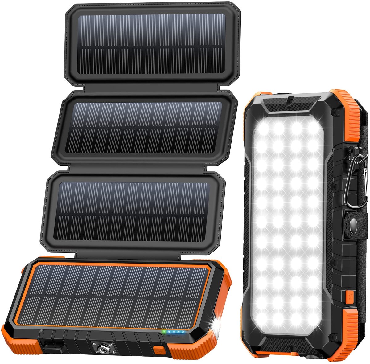 SnelShoppen - BLAVOR Draagbare Solar Power Bank 20000mAh Zonnelader met Opvouwbare Zonnepanelen en PD 18W Snel Opladen voor Mobiele Telefoons, Ideaal
