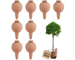 SnelShoppen - 8 × 430 ml Oyas Irrigatie met Kurk, Gieter voor Potgrond Kamerplant, Kleikegel voor Automatische Irrigatie van Bloemen, Terracotta Pot v