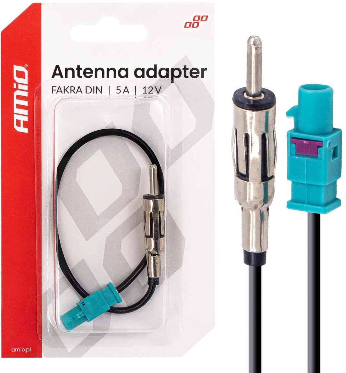 FAKRA naar DIN Antenne Adapter 5A 12V - Universele Autoradio Aansluiting