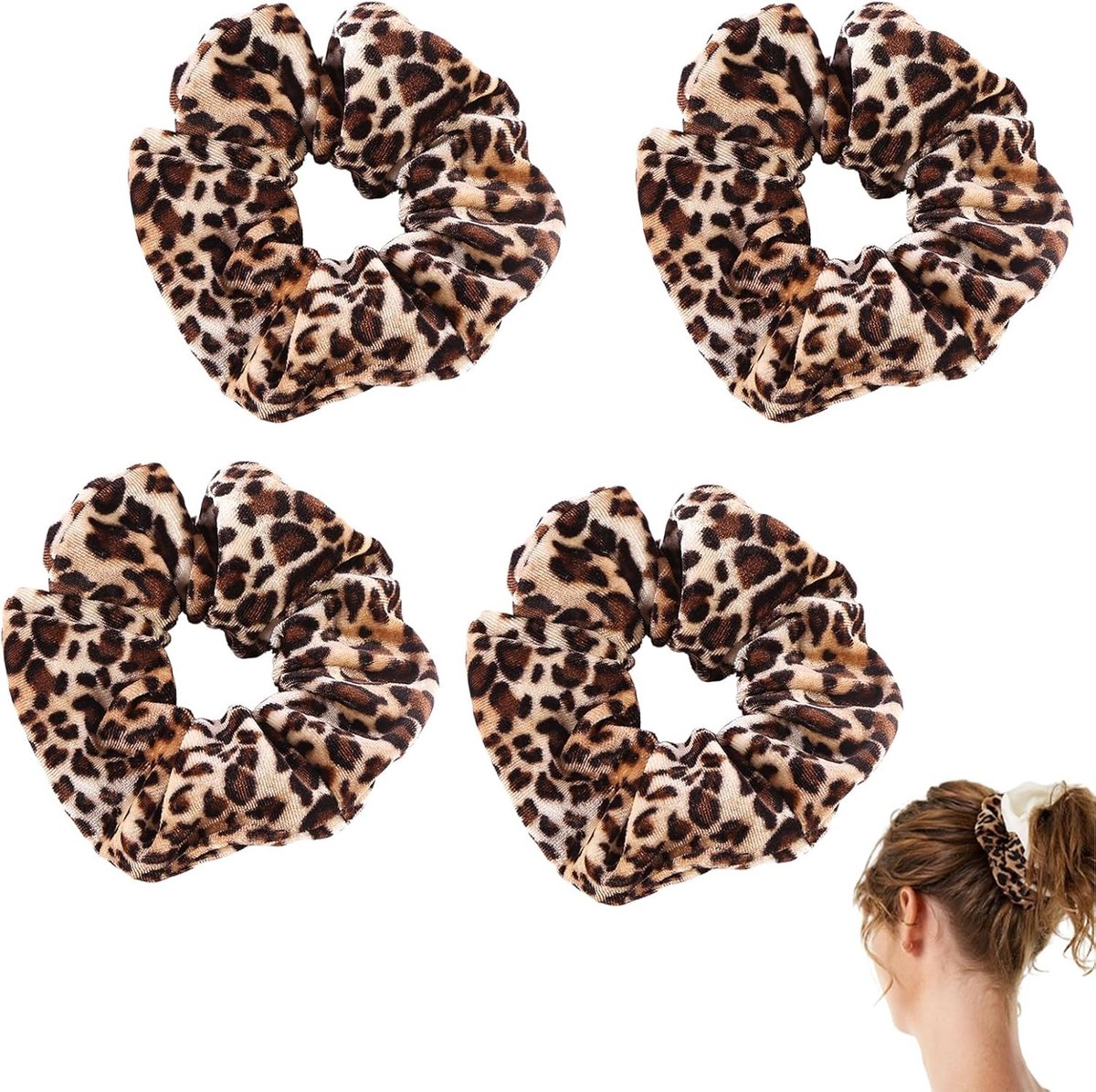 Zachte Velvet Scrunchies in Zwart en Rood, Elastische Haarbanden voor Dames, Ideaal voor Ponytails en Haarstijlen