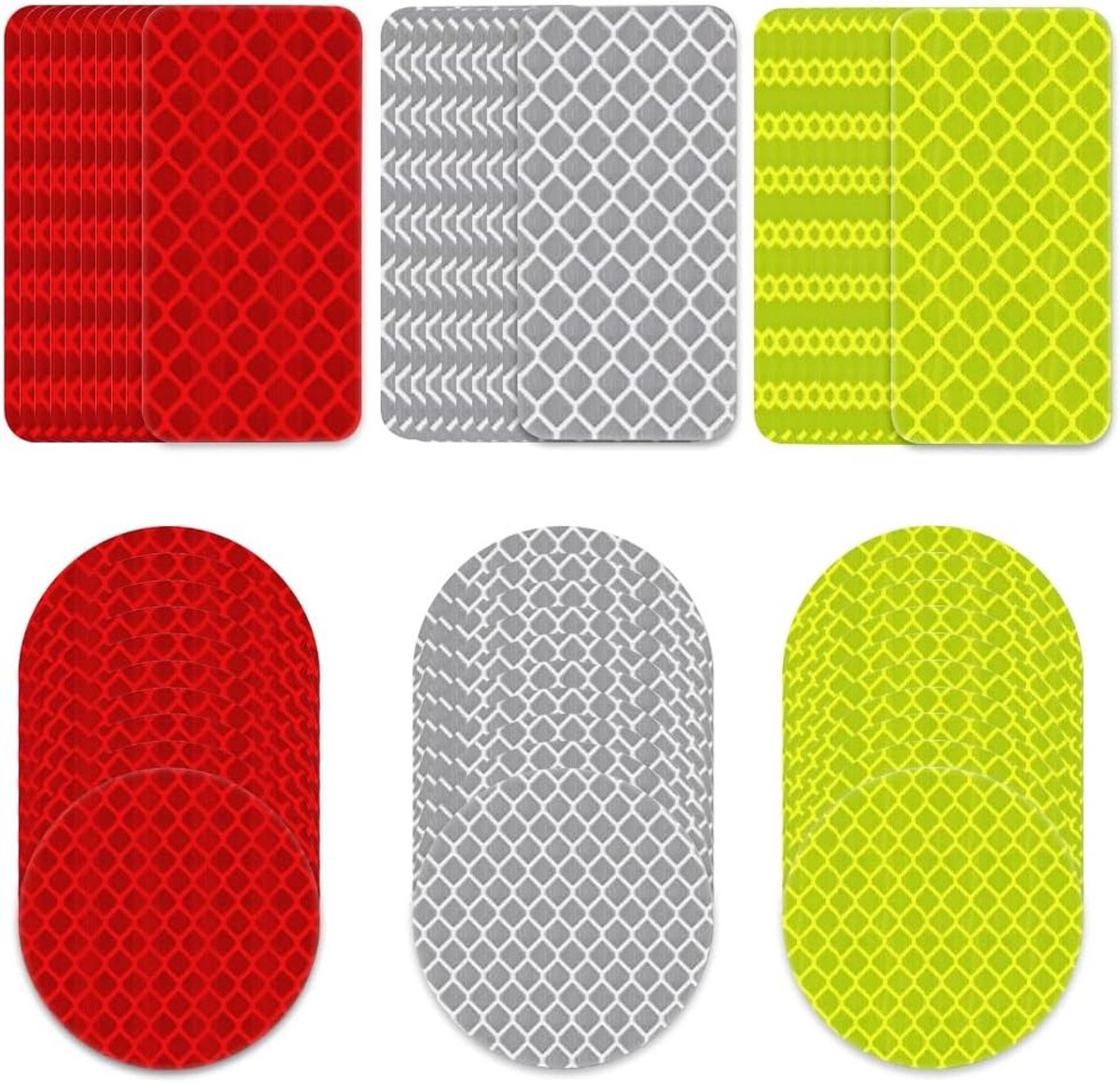 60 Stuks Waterdichte Reflecterende Stickers voor Veiligheid - Hoge Zichtbaarheid voor Fietsen, Motoren en Kleding