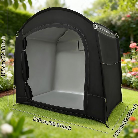 Ruimtebesparende Fietstent 220 x 150 x 185 cm - Waterdicht, Zonbescherming, Stofdicht en Geschikt voor 1-4 Fietsen Buitengebruik — afbeelding 4