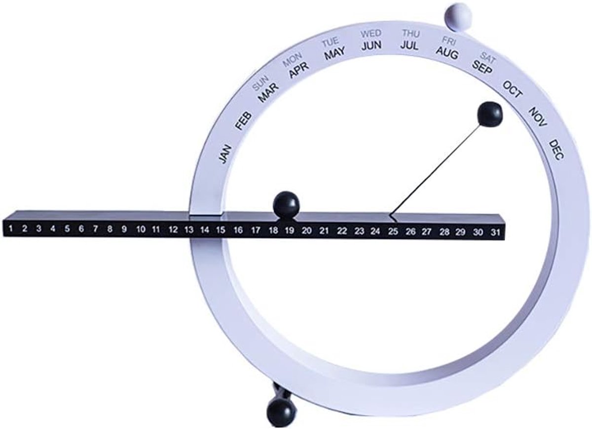 SnelShoppen - ALLOMN Wandklok Creatieve Tafelkalender Magnetische Balkalender Eeuwige Kalender met Drie Magnetische Stabiele Standaards voor Thuis en