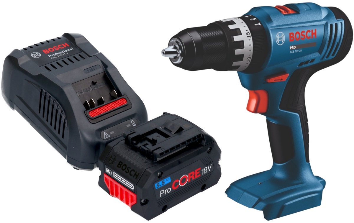Bosch GSB 18V-25 Professional accu-slagboormachine 18 V 56 Nm ( 06019K9300 ) Solo - zonder accu, zonder lader