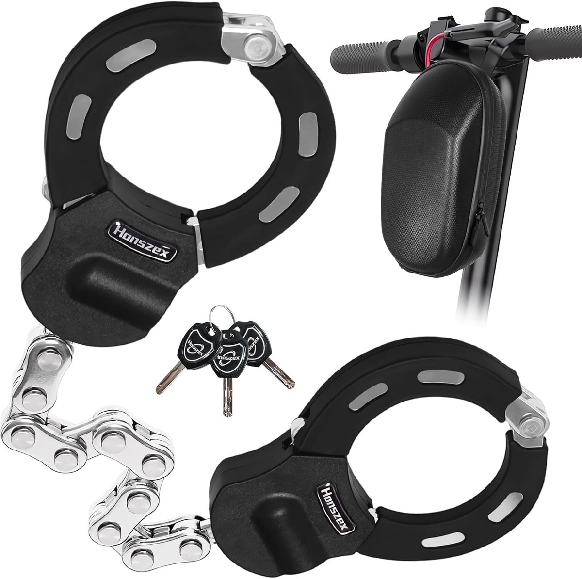 E-scooter lock, lock for e-scooter, handcuff lock, 60cm bicycle lock e-bike high security, with portable EVA - ShopVlot