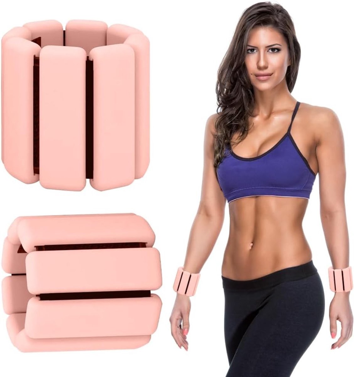 Verstelbare Pols- en Enkelgewichten, Set van 2 (0.45 kg) voor Effectieve Workouts, Geschikt voor Yoga, Pilates en Jogging