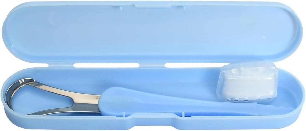 Twee roestvrijstalen tongschrapers voor optimale mondhygiëne, vermindert slechte adem en verbetert smaakbeleving