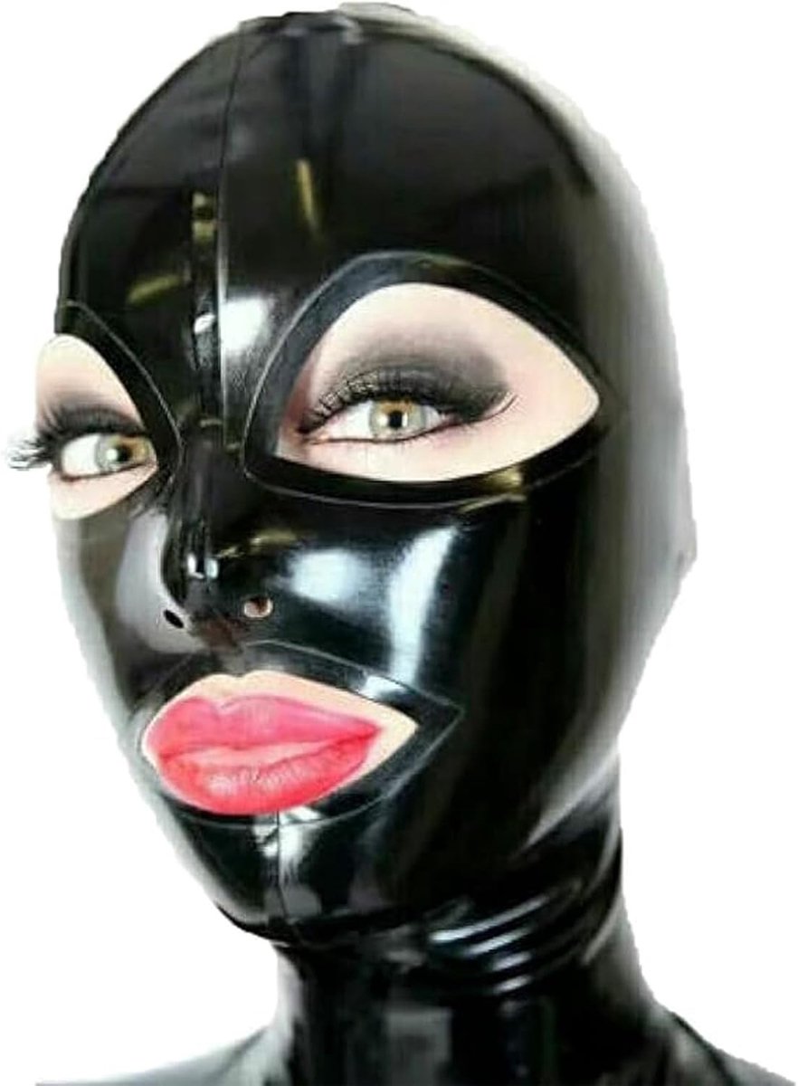 Volledige Gezichtsmasker van Zwart Latex voor Cosplay, Feest en Verkleedpartijen voor Mannen en Vrouwen