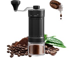 Handkoffiemolen - Koffiezetapparaat - Verse koffie zetten - Extern instelbare maalgraad - 50 Gram - Zilver