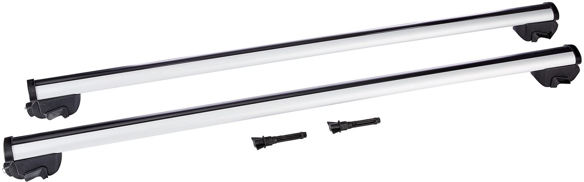 SnelShoppen - Dakdrager Aluminium BEAMAR5 120cm Aero Bars voor Auto's met Geïntegreerde Leuningen - Ideaal voor Fietsen, Skis en Bagage