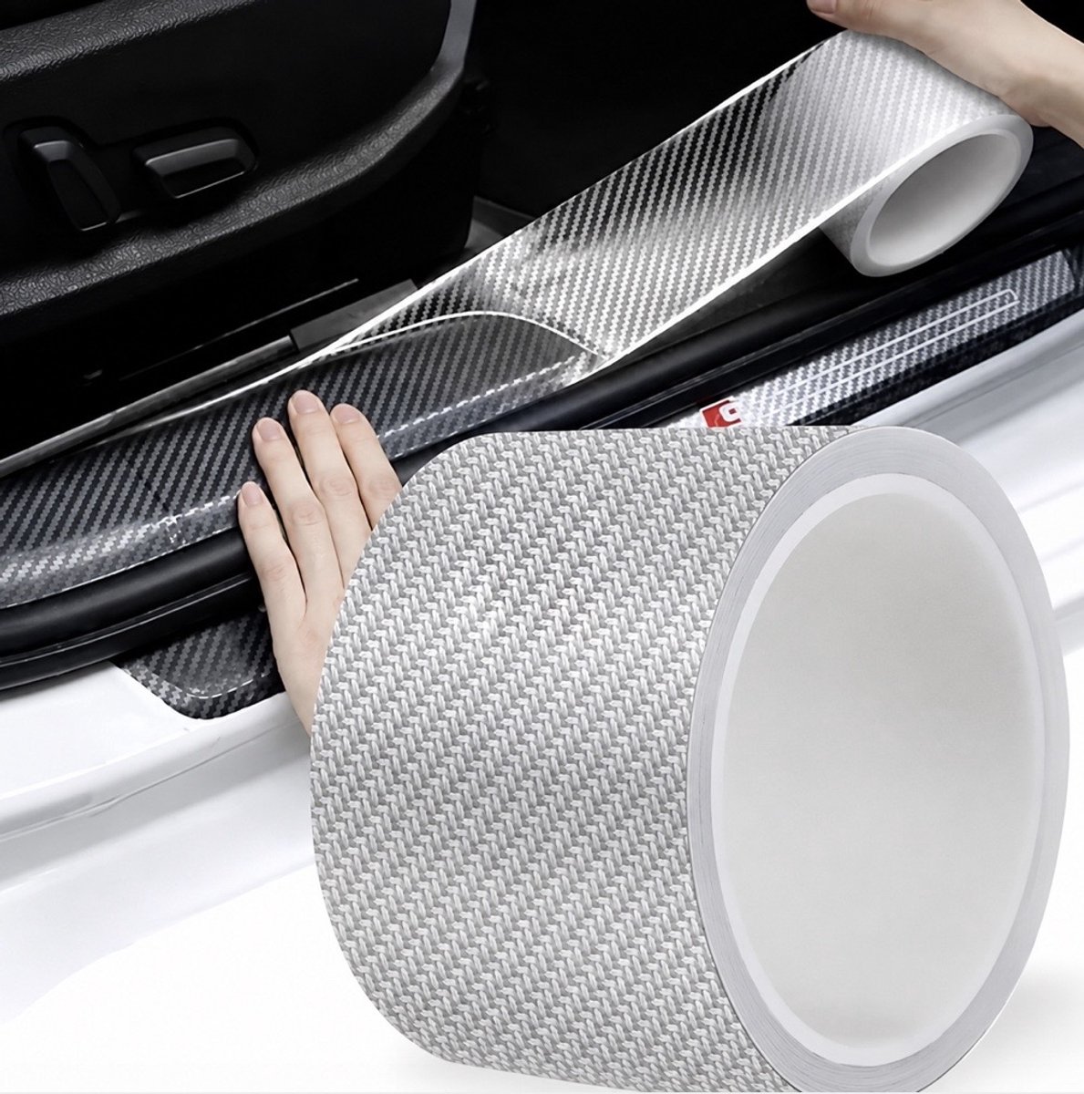 Medj auto autodeur bumper kofferbak beschermer bescherming folie rol 10CM bij 3 M koolstofvezel