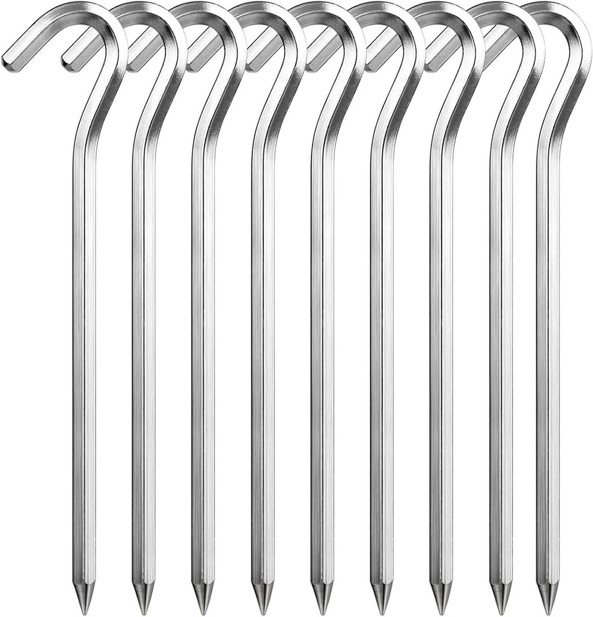 Tent Haringen - Grondharingen - Kamperen - Lichtgewicht Aluminium - 18 cm 10 Stuks - Grijs