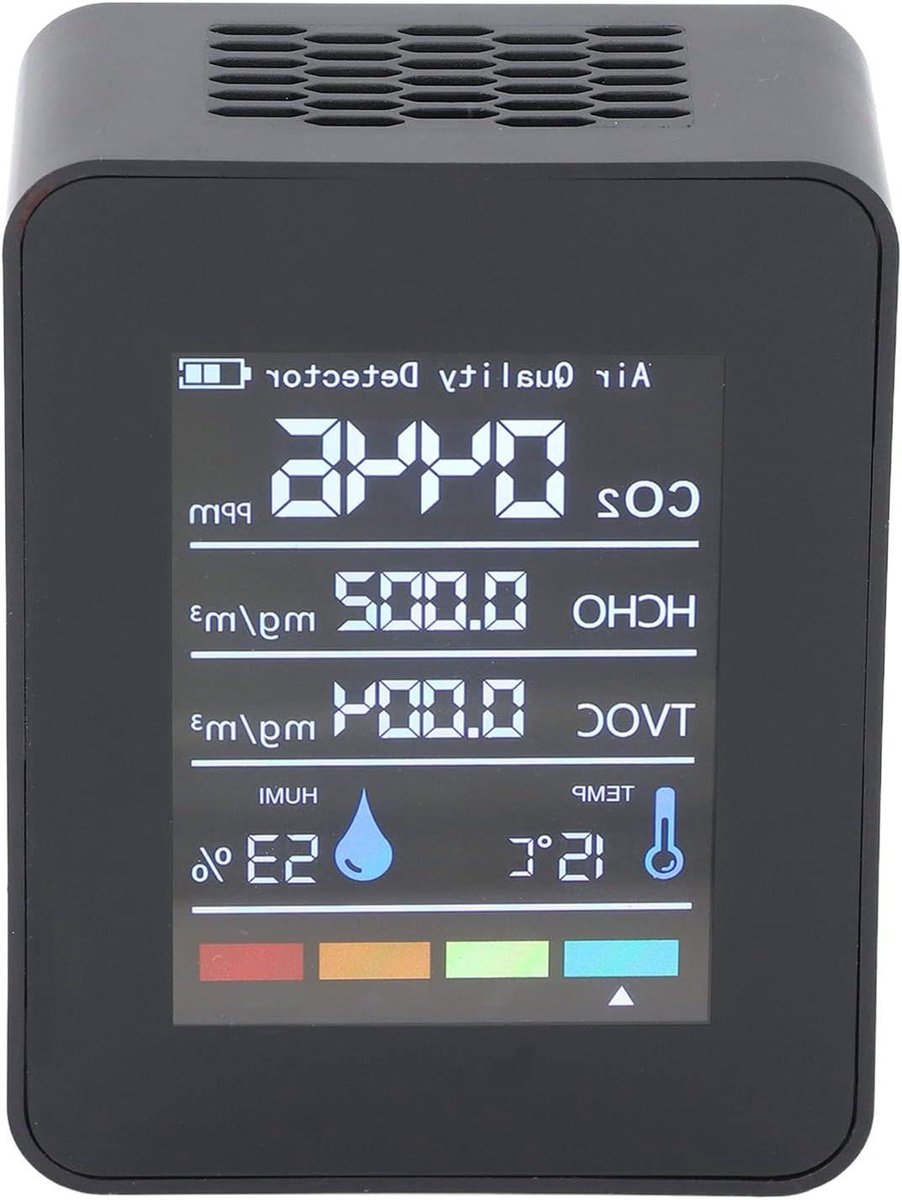 Luchtkwaliteit Monitor - CO2 Meter - Binnenklimaat Meten - Infrarood Technologie - Real-time Display - Wit