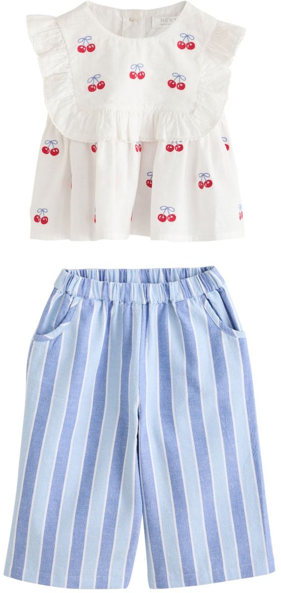 Next - Meisjes - Mouwloze blouse en broek - Wit