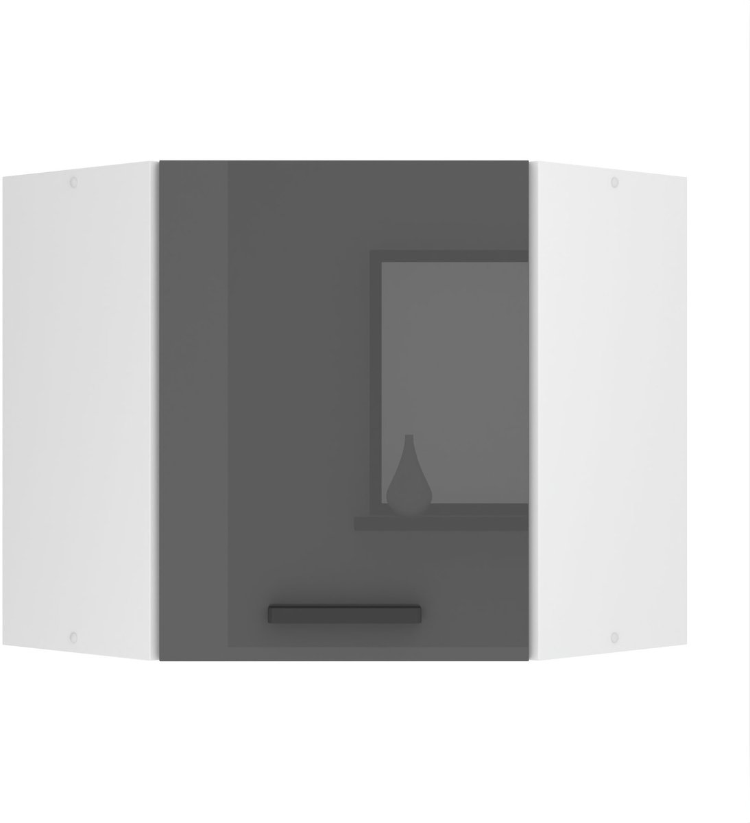 BELINI Hoekhangkast SGN 60 cm met 1 Deur - Zilver Hoogglans