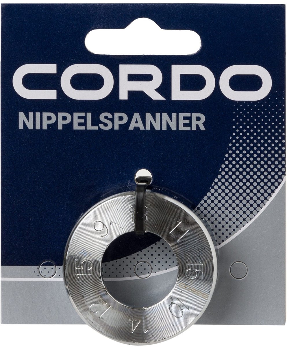CORDO - Nippelspanner - Fietswiel reparatie - Onderhoud gereedschap - Geschikt voor nippels 10 t/m 15