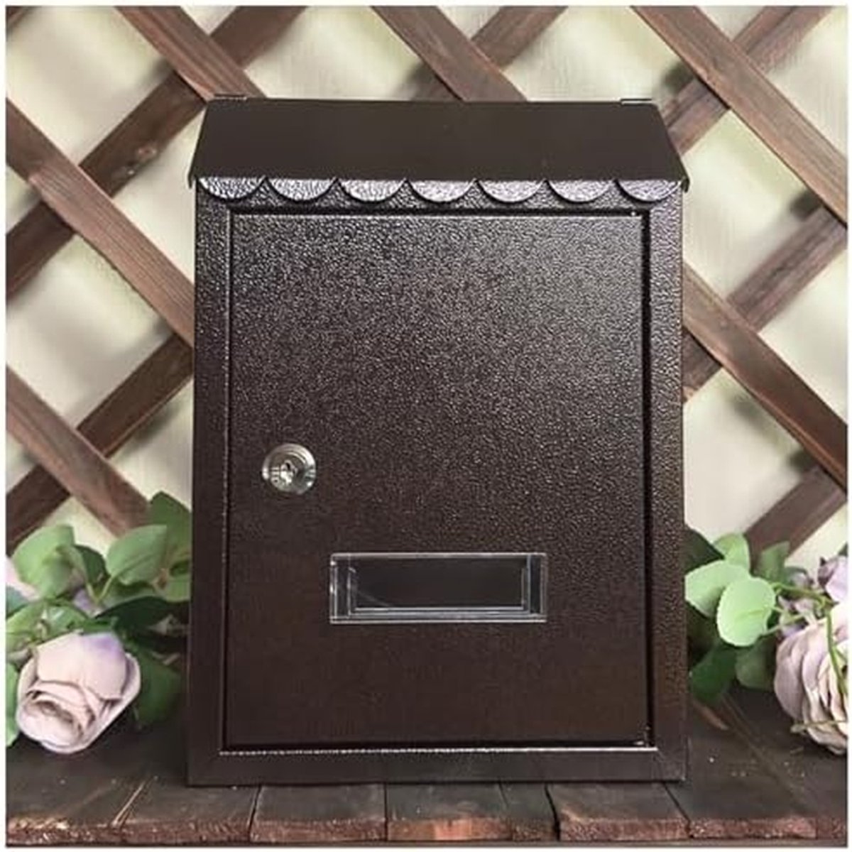 Afsluitbare brievenbus - Buitenpostkast - Post veilig ontvangen - Weerbestendig gegalvaniseerd - 37 x 10.5 x 36 cm - Zwart