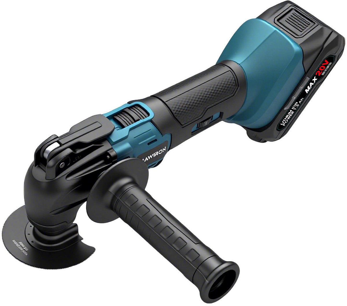 Borstelloze Oscillatie Multitool / Oscillerende Zaag / Schuurmachine – 20V 1.5Ah (2 accu's + lader) – Met 8 accessoires: zagen, schrapers, schuurvellen & schijven – Voor schuren, zagen, schrapen & snijden – Incl. opbergtas thumbnail 2