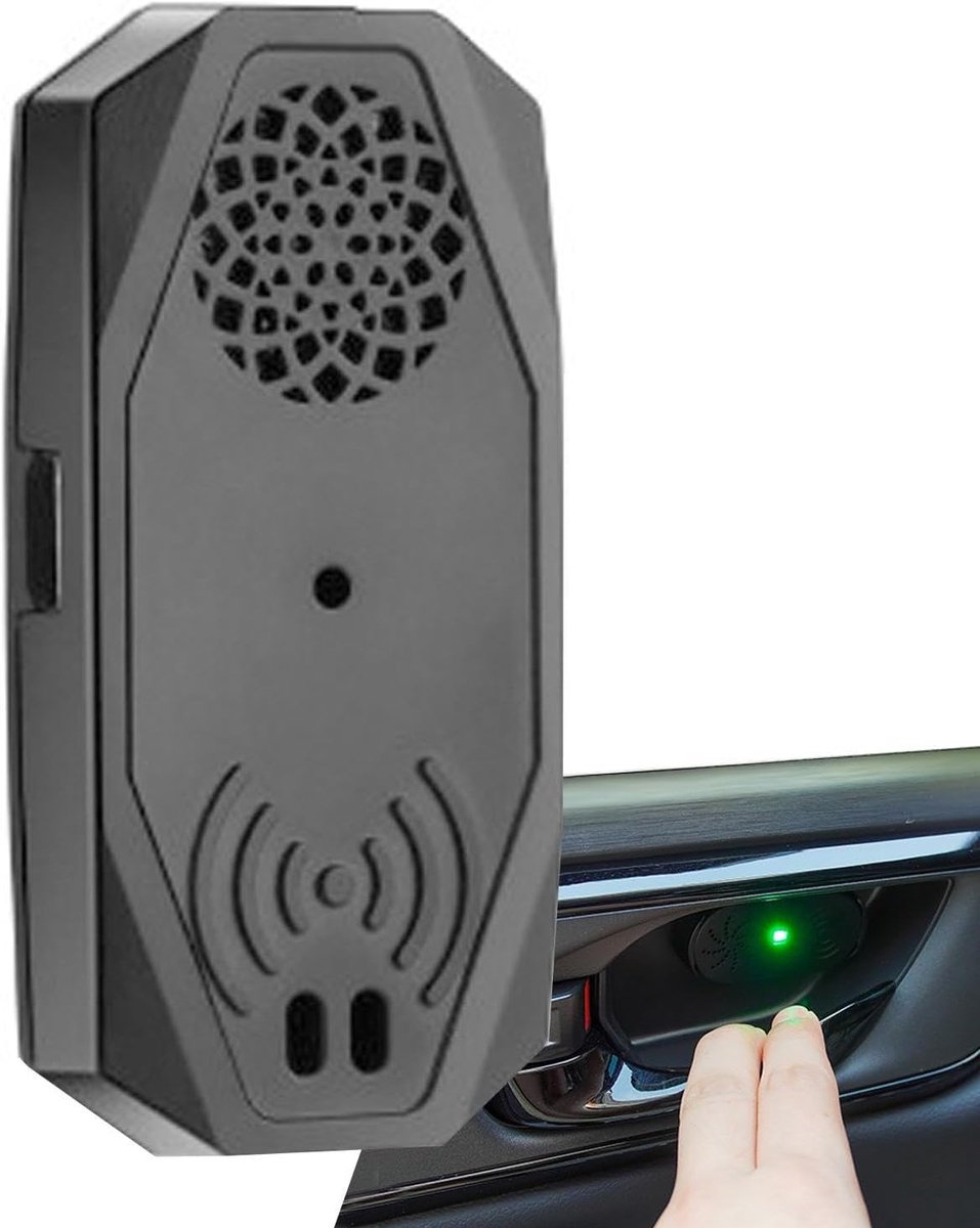 Deur Alarm - Sensoralarm Voertuig - Veiligheid Verhogen - Luid Volume Prompt - 6 x 3 x 1 cm - Zwart