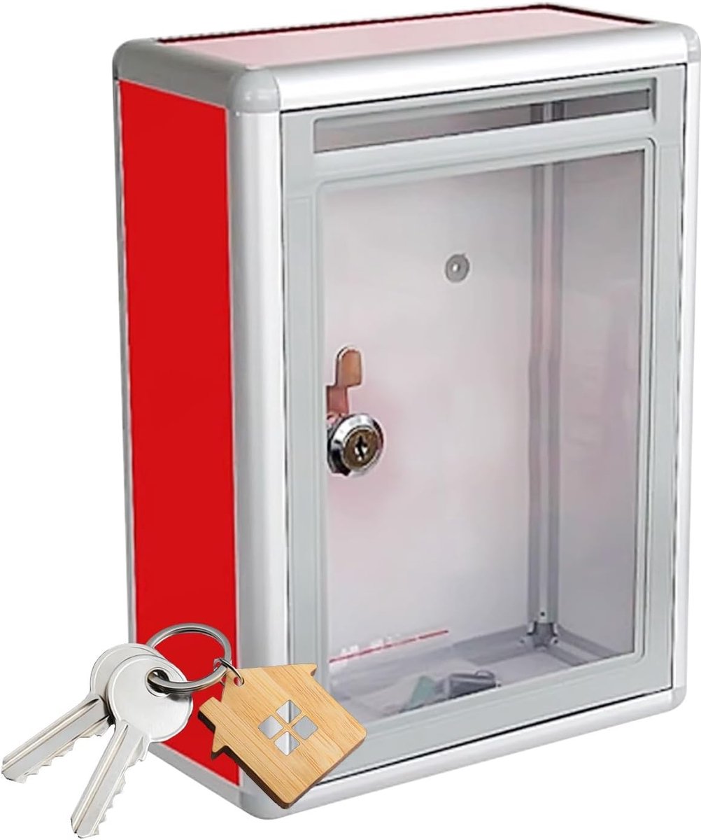 Brievenbus Buiten - Postbak Muur - Post Ontvangen - Valbestendig Plastic - 31 cm Groot - Rood