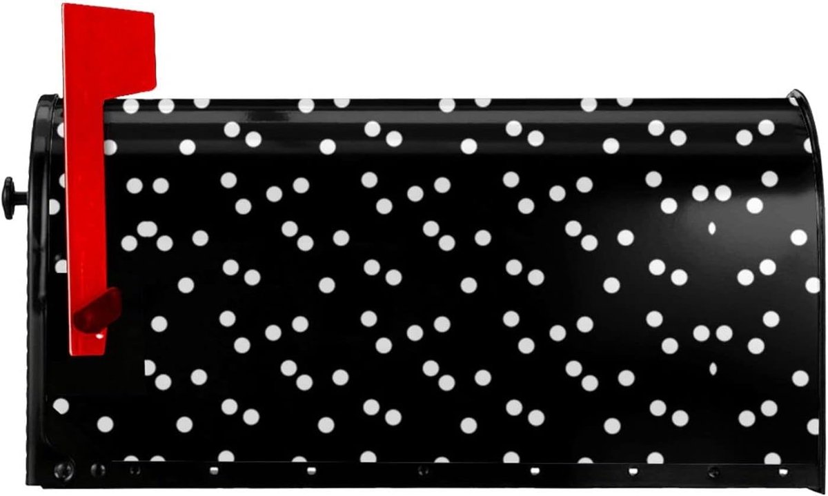 Brievenbus Cover - Decoratiehoes - Brievenbus Versieren - Magnetisch Waterdicht - Standaard Formaat - Zwart Wit Stippen