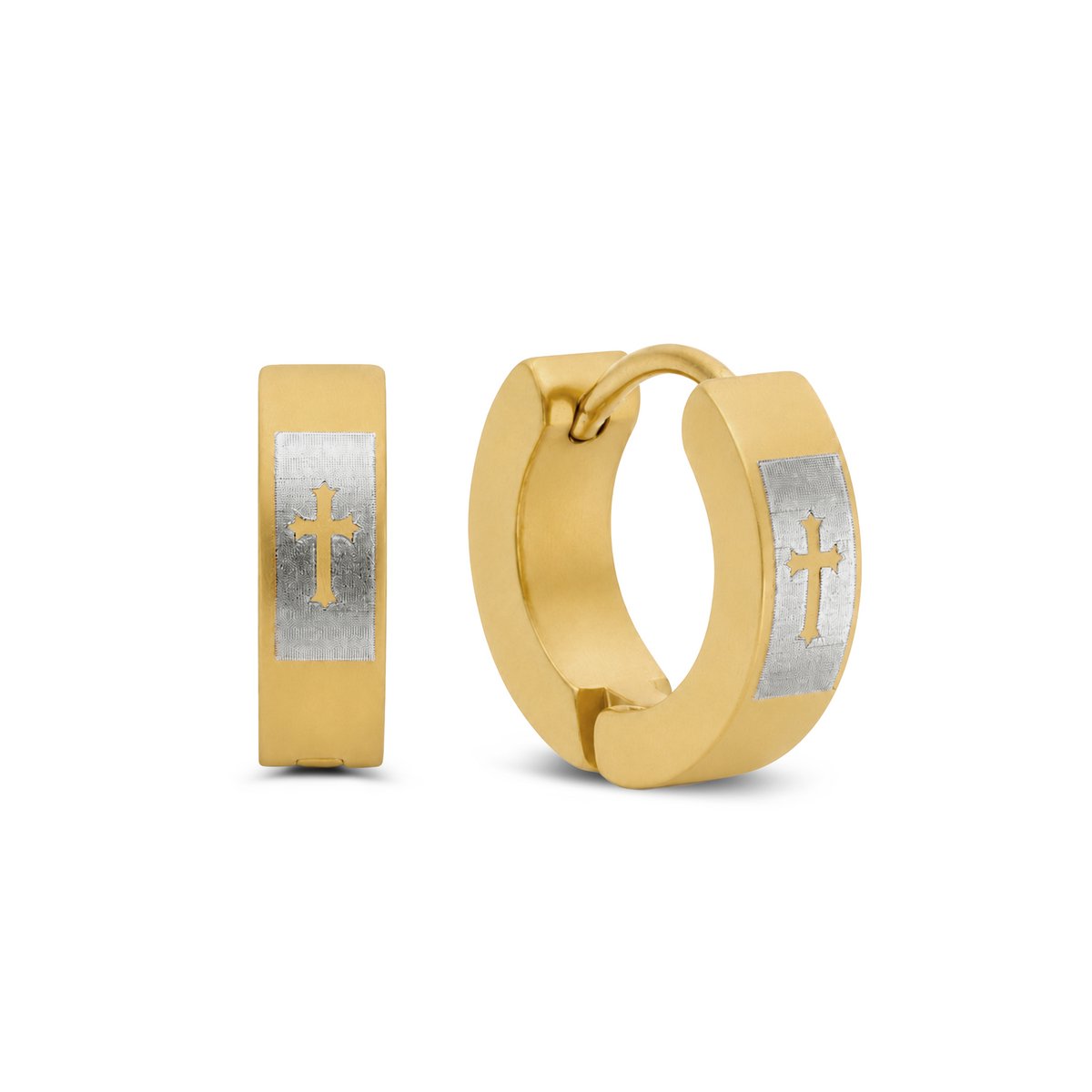 Frank 1967 7FE-0002-Y Stalen Oorringen - Heren - 14 x 4 mm - Staal - Goudkleurig
