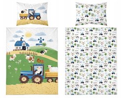Farm Boerderij Dekbedovertrek Ledikant 100x135 Katoen Junior Traktor Tractor Trekker