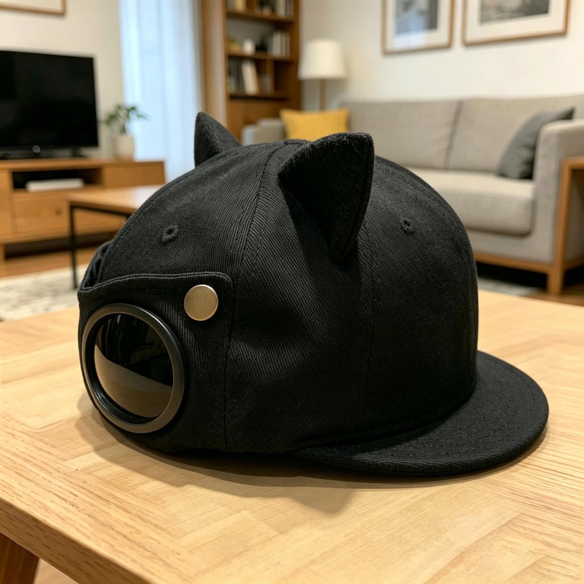 Retro pilotpet zonnebril hiphop masker zwarte oorkappen universeel formaat