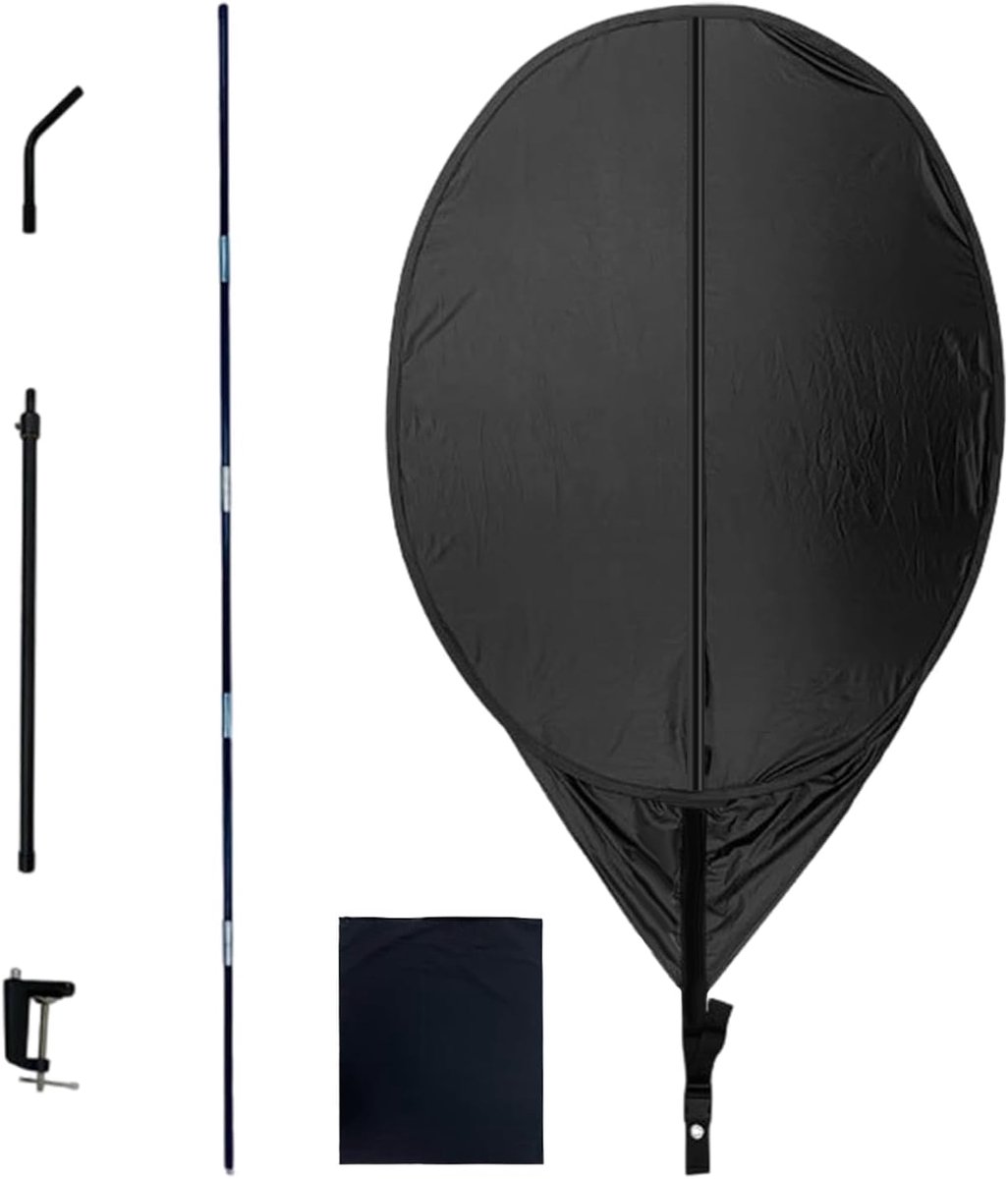 Bureauschaduw - Monitorkap - Privacy Creëren - Verstelbare Hoogte - 156 x 96 cm - Zwart