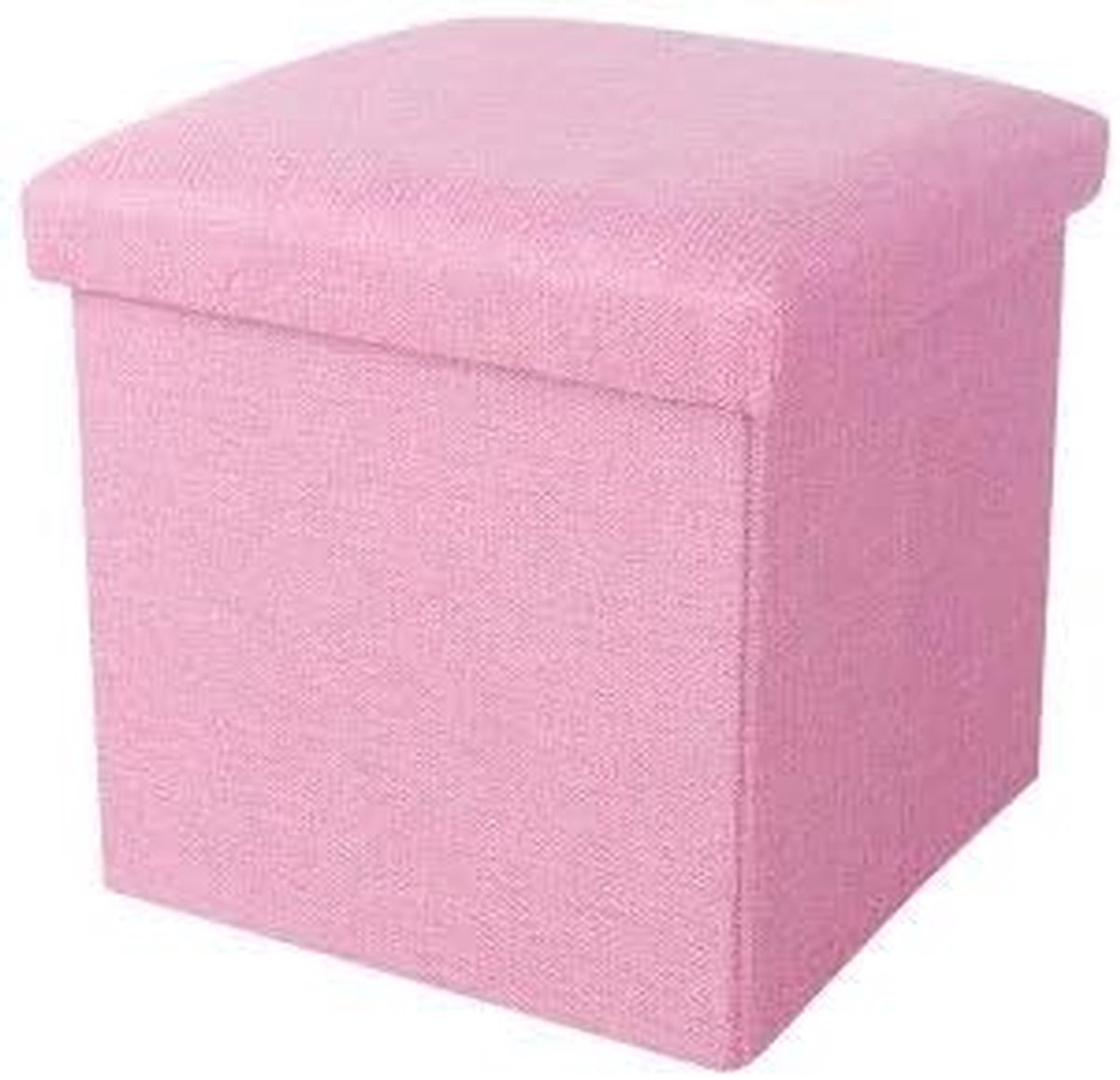 Opbergkruk - Voetenbank Poef - Ruimte Besparen - Met Opbergruimte - 30x30x30 cm - Geel