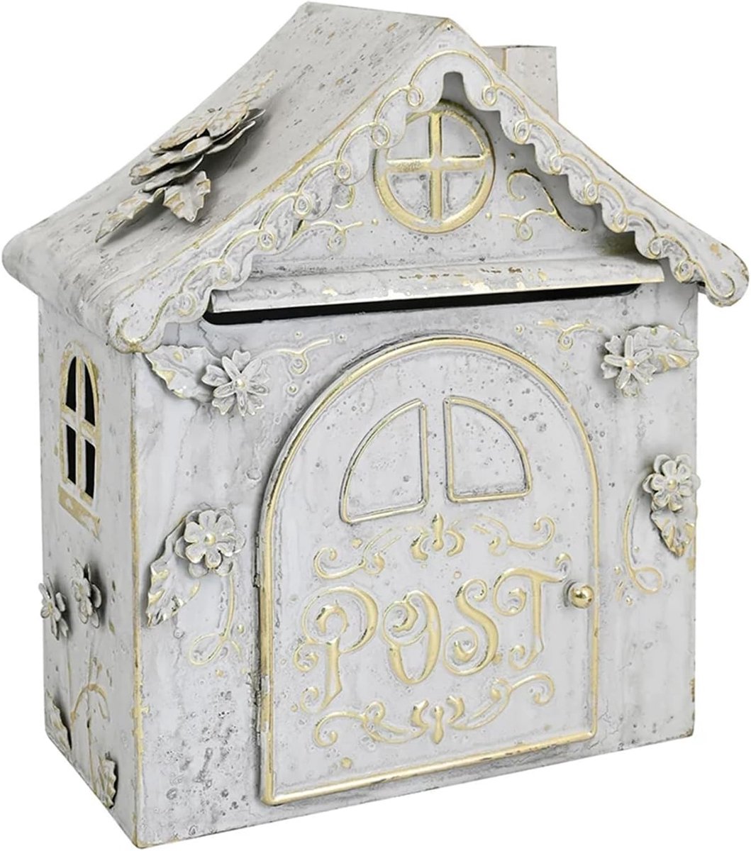 Brievenbus - Wandmontage Brievenbus - Post Ontvangen - Decoratief Huisontwerp - 37.5 cm Hoog - Wit