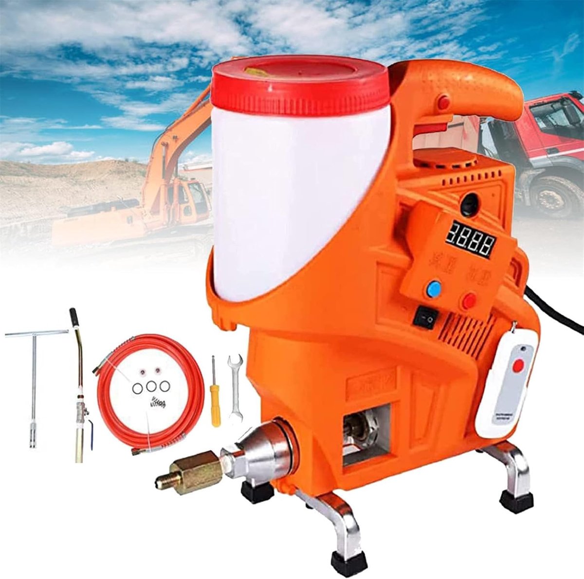 Hogedrukvloer voegmachine - Injectiepomp - Betonreparatie - Automatische bediening - 980W - null