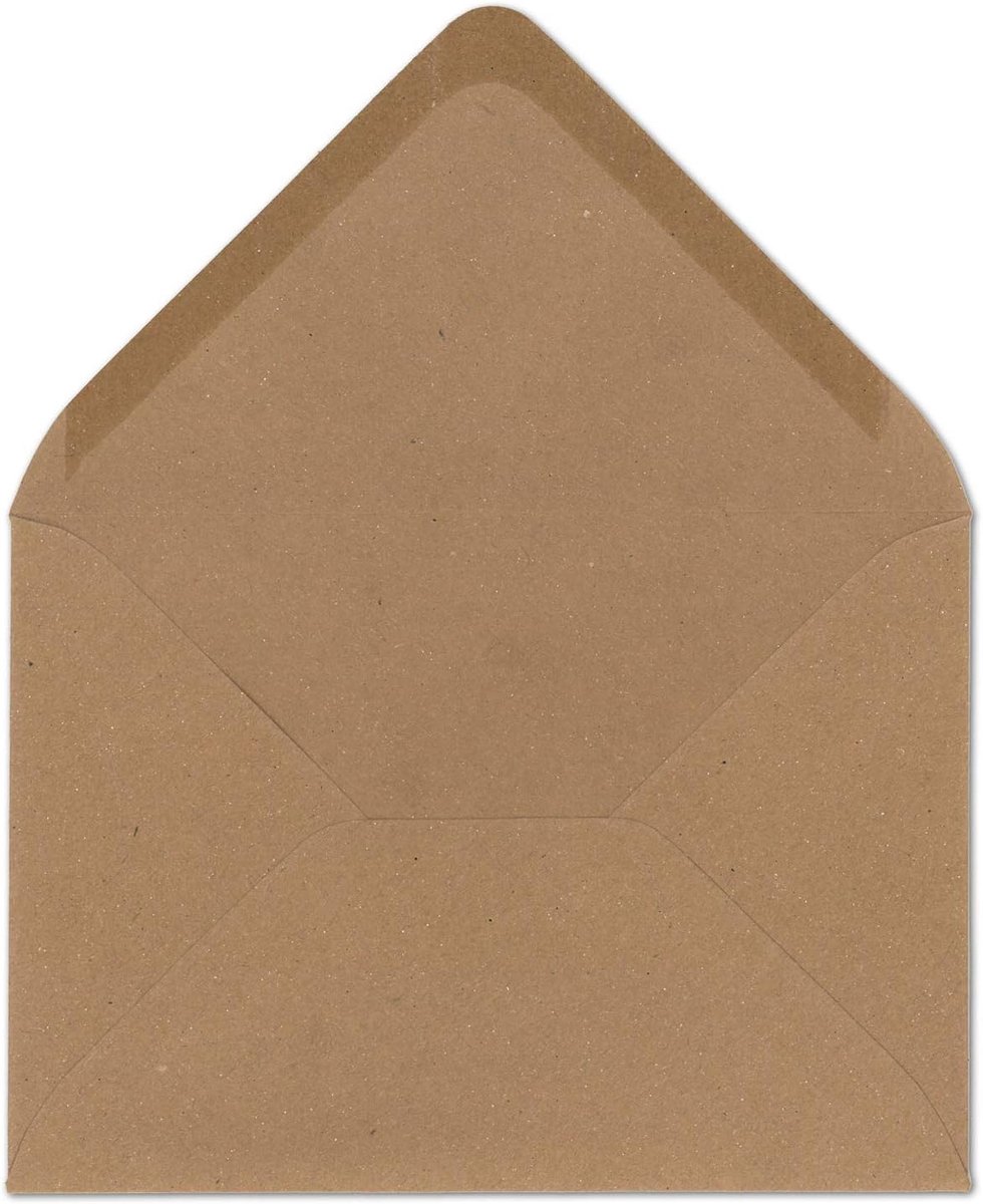 DIN C6 Enveloppen - Post Enveloppen - Kaarten Versturen - Gerecycled Papier - 150 Stuks - Vintage Bruin