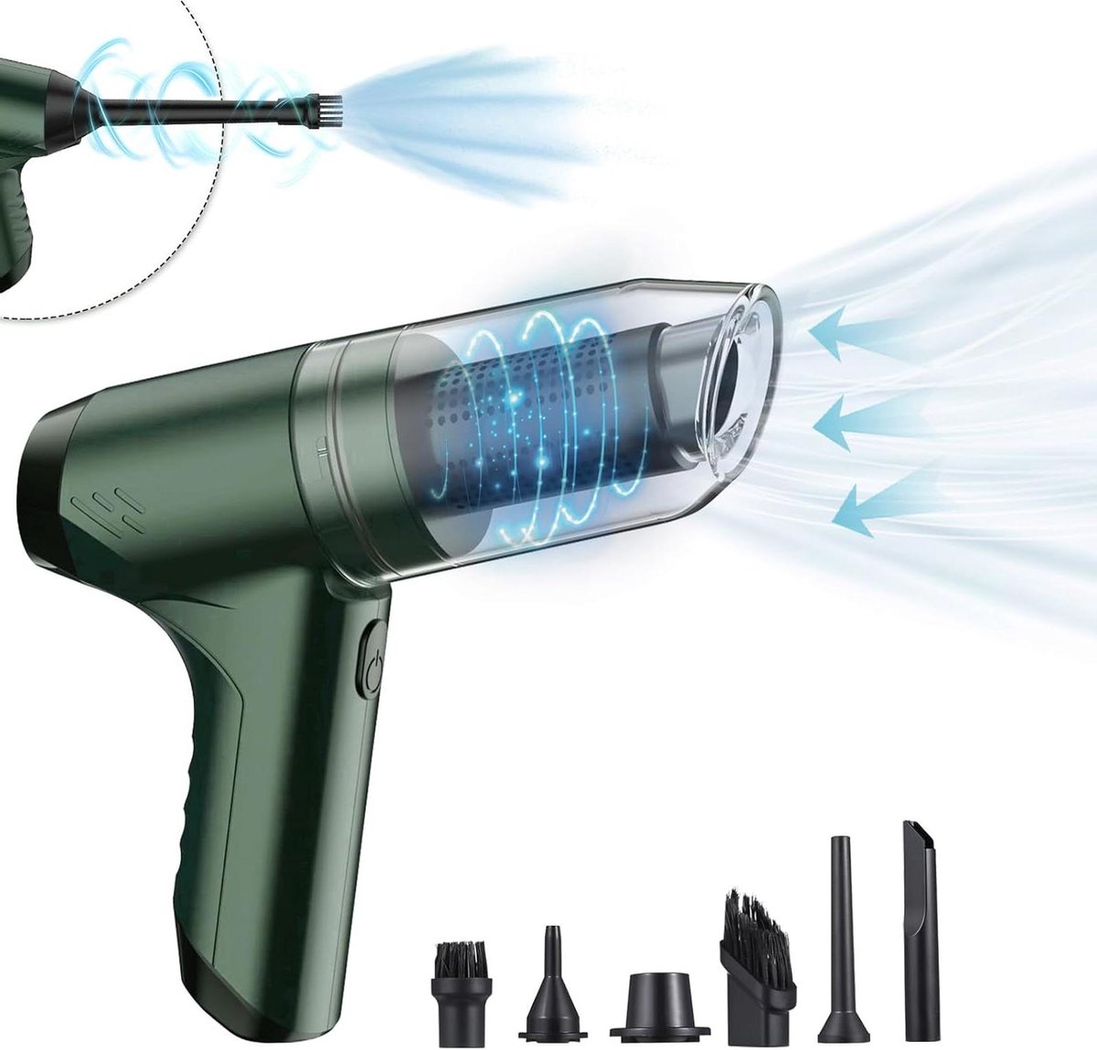 Draagbare Handstofzuiger - Draadloze Stofzuiger - Snel Opruimen - Krachtige Zuigkracht - 120W - Zwart