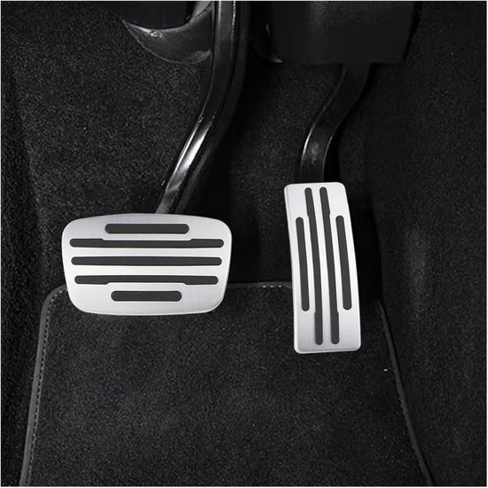 Pedaalhoezen Auto - Remgas Pedaal - Veiliger Rijden - Antislip Oppervlak - Set van 2 - Zilver — afbeelding 2